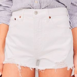 Abercrombie Kids Girls MIDI Jean Shorts in White, Size 13/14
